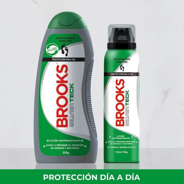 Pack Talco Brooks Silver Teck 220 grs + Spray 45 Ml