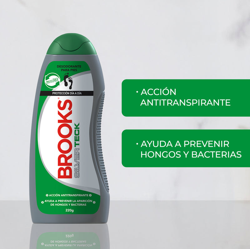 Pack Talco Brooks Silver Teck 220 grs + Spray 45 Ml