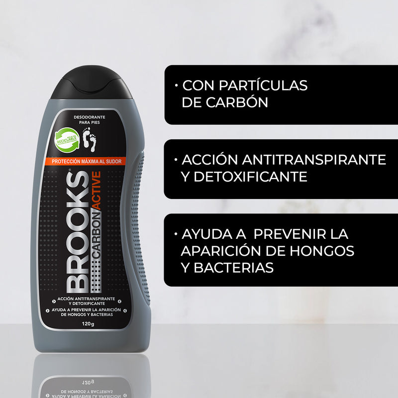 Talco Para Pies Brooks Carbon Active 120 grs
