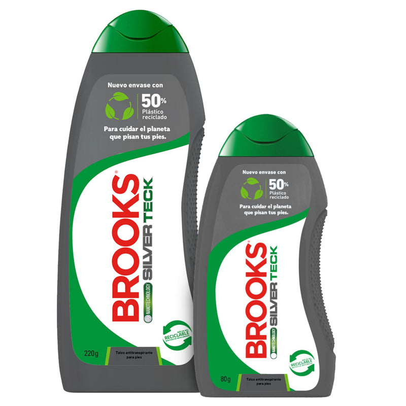 Pack Talco Brooks Silver Teck 220 grs. + 80 grs