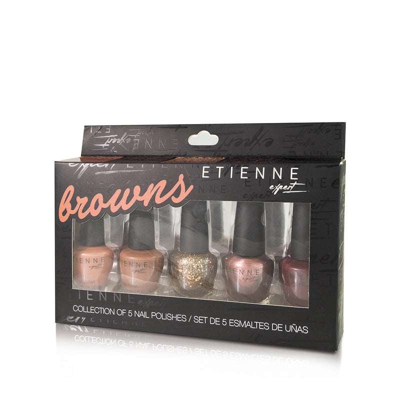 Etienne Set de 5 esmaltes de uñas Browns