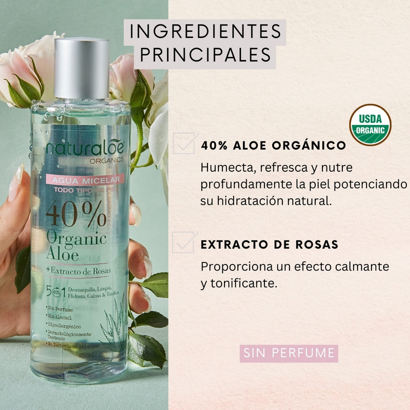 Agua Micelar 250ml Naturaloe