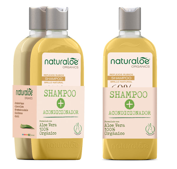 Shampoo Reflejos Rubios 350ml + Acondicionador Reflejos Rubios 350ml Naturaloe