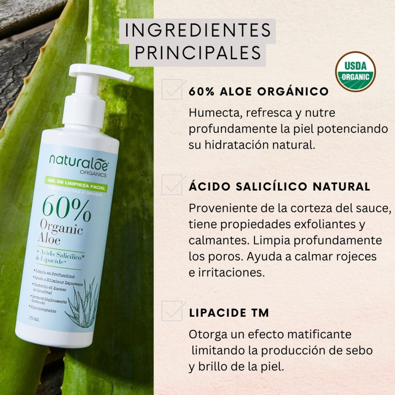 Gel de Limpieza Facial Piel Mixta a Grasa Naturaloe