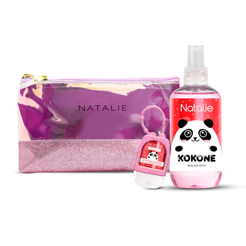 Set Fragancia Kokone Natalie 250ml + alcohol gel 30ml