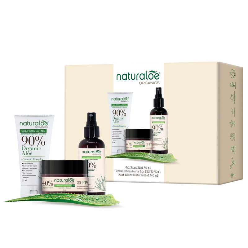 Set Naturaloe Crema día + Mist Facial + Gel hidratante