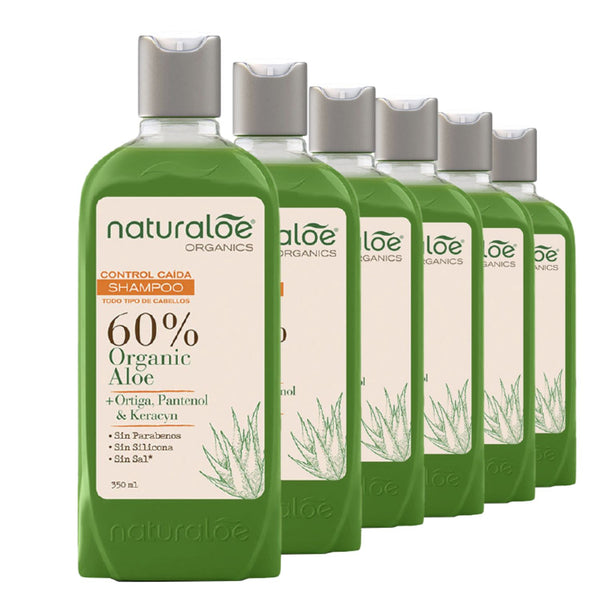 Pack 6 Shampoo Naturaloe Control Caída Normal 350ml
