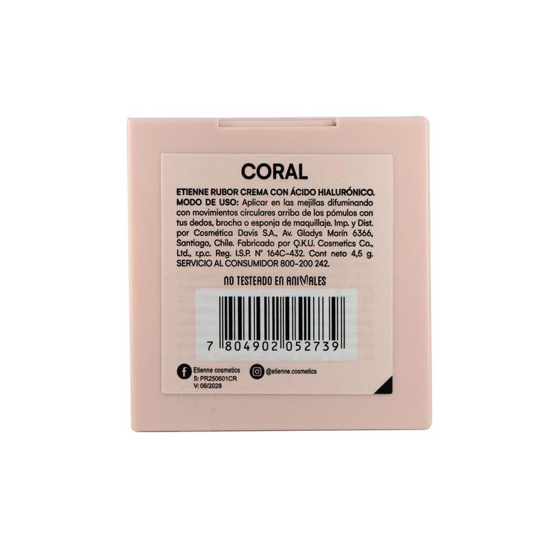 Privee Cream Blush Coral con Acido Hialuronico y Vitamina E