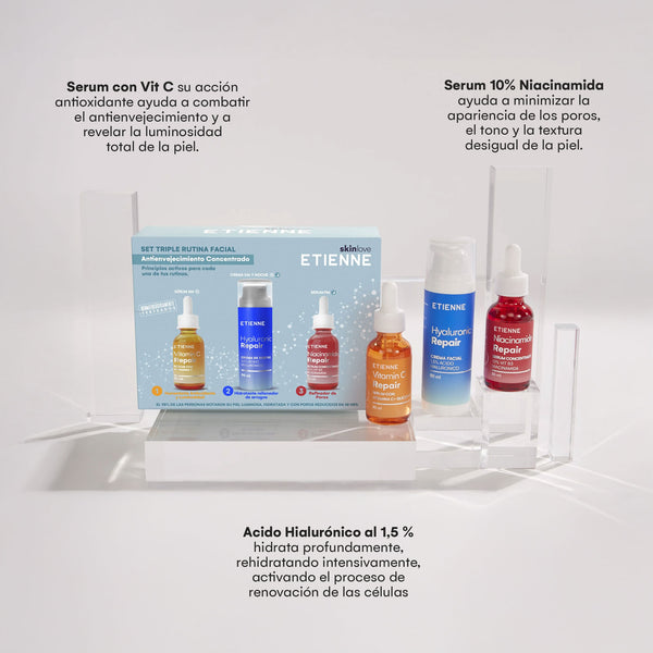 Set Triple Rutina Facial Antienvejecimiento Etienne